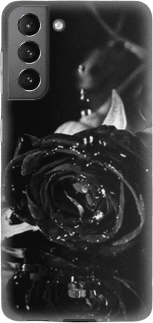 Black Rose Silicone case Θήκη για Samsung Galaxy S21