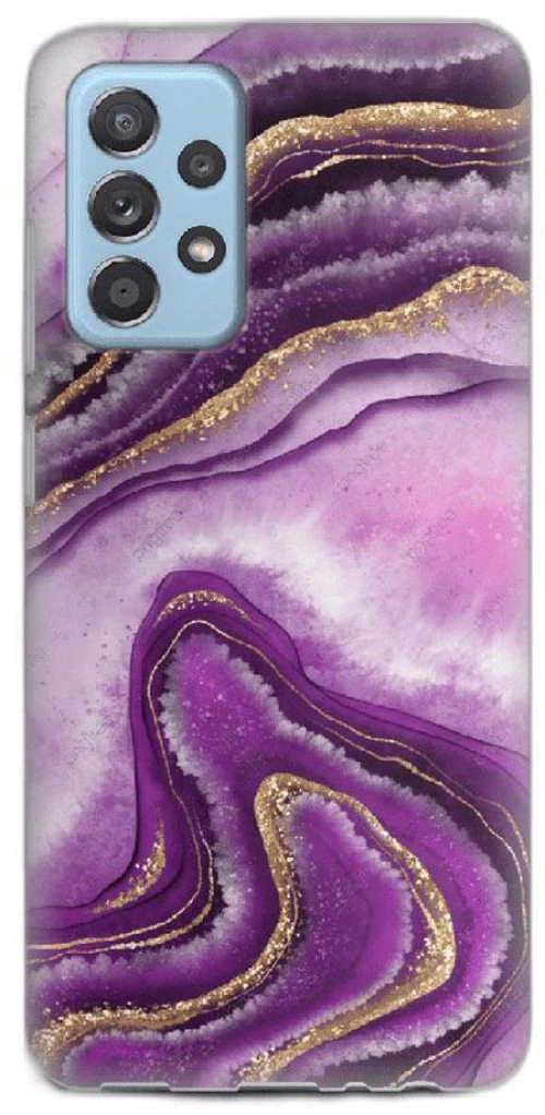 Marble Silicone case Θήκη για Samsung Galaxy A32 4G purple
