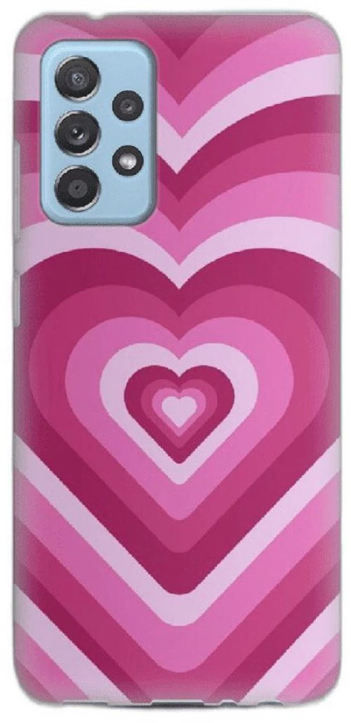 Hearts Silicone case Θήκη για Samsung Galaxy A32 5G pink