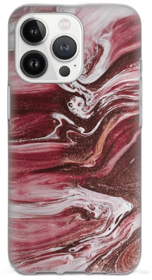 Marble Silicone case Θήκη για Iphone 13 Pro red