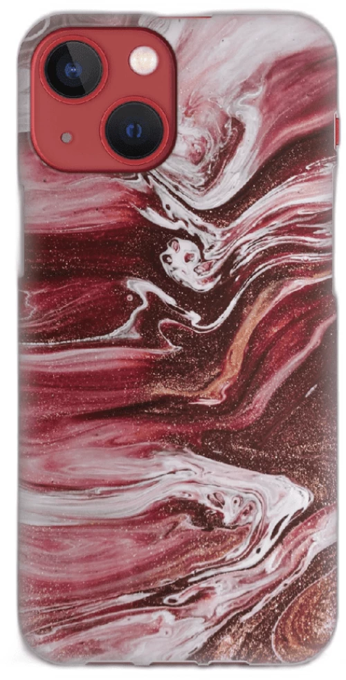 Marble Silicone case Θήκη για Iphone 13 Mini red