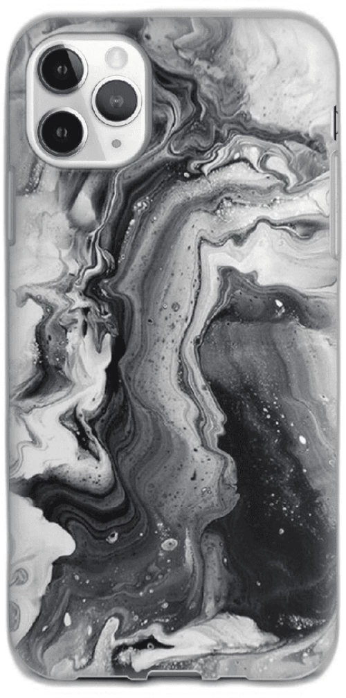 Marble Silicone case Θήκη για Iphone 12 Pro Max black-white 2