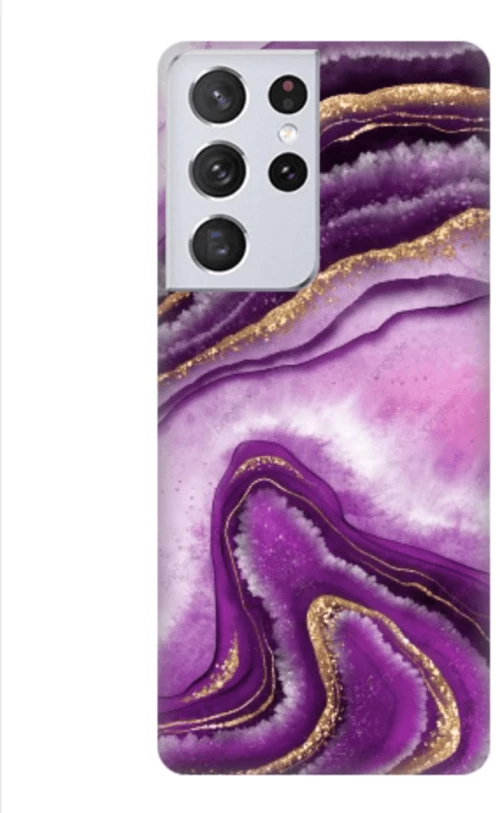 Marble Silicone case θήκη για Samsung Galaxy S22 Ultra purple