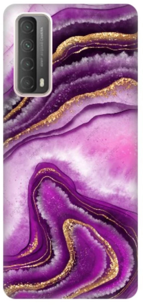 Marble Silicone case Θήκη για Huawei P Smart 2021 purple