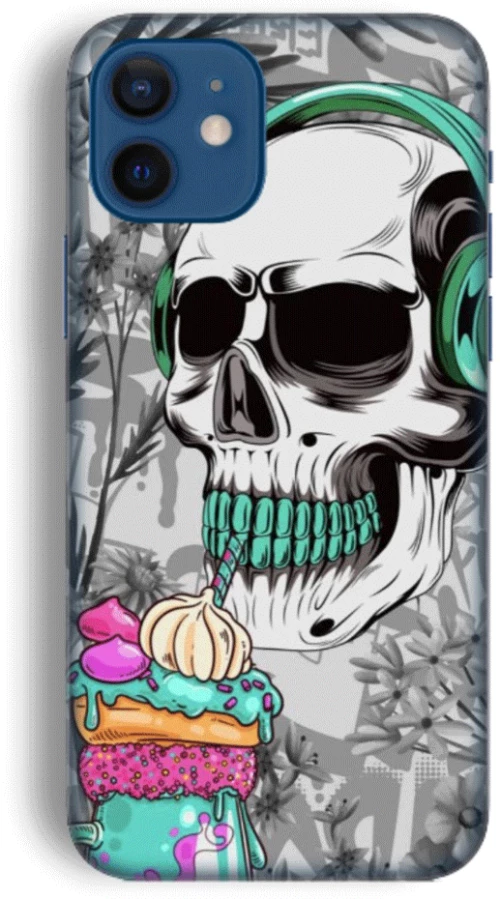 Skull Silicone case Θήκη για Iphone 12 white