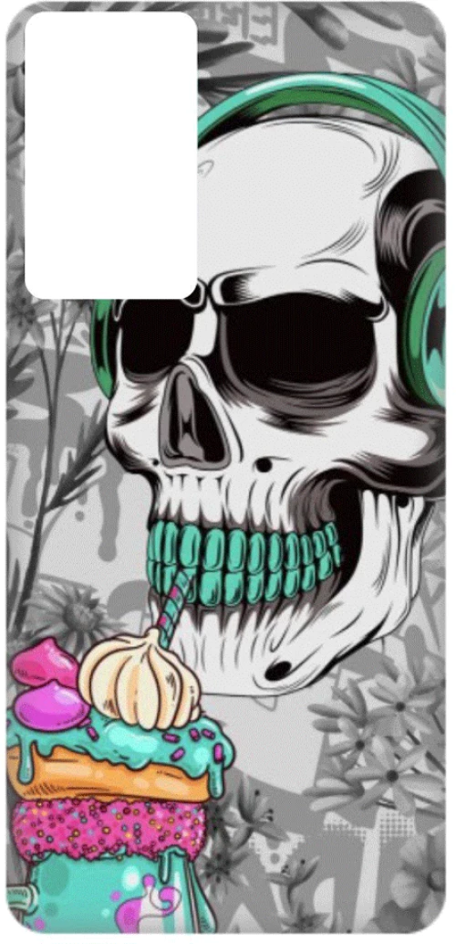 Skull Silicone case Θήκη για Xiaomi Redmi 10 white