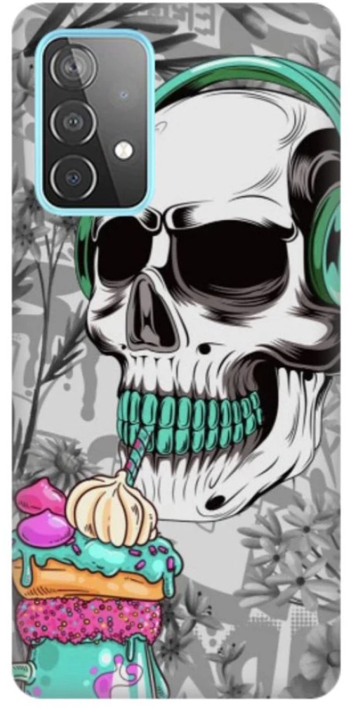 Skull Silicone case Θήκη για Samsung Galaxy A32 5G white