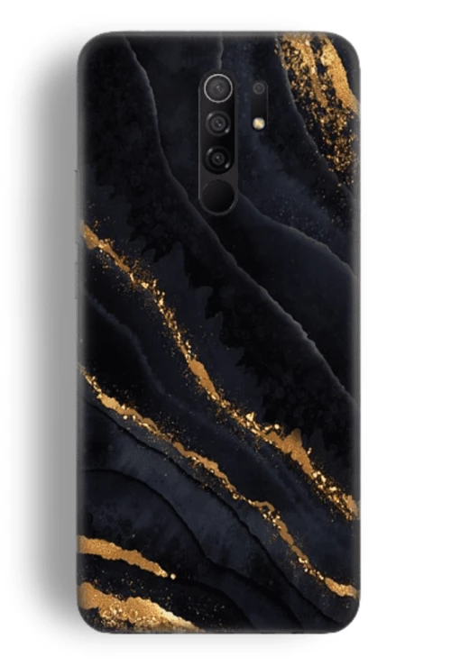 Marble Silicone case Θήκη για Xiaomi Redmi Note 8 Pro black-gold
