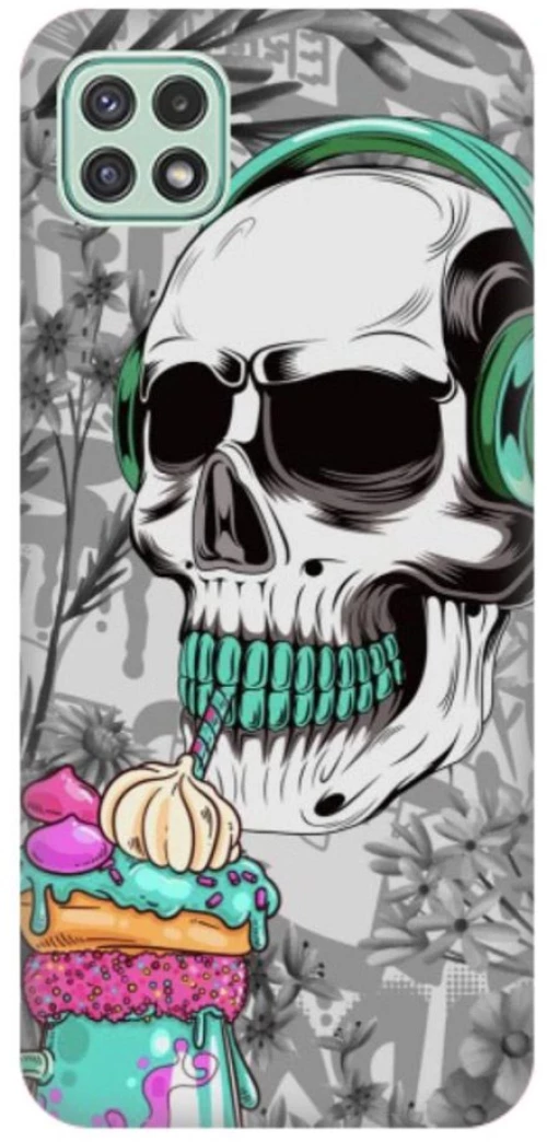 Skull Silicone case Θήκη για Samsung Galaxy A22 5G white