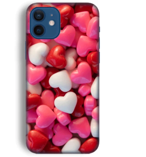 Chocolate Hearts Silicone case Θήκη για Iphone 11 pink