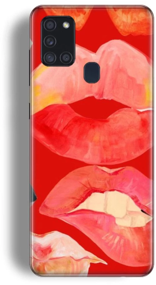 Lips Silicone case Θήκη για Samsung Galaxy A21S red