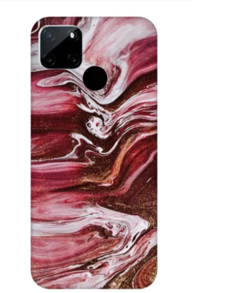Glossy Marble Custom Silicone case Θήκη για Realme C21Y/C25Y red
