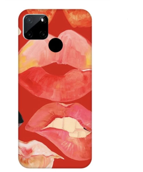 Glossy Lips Custom Silicone case Θήκη για Realme C21Y/C25Y red