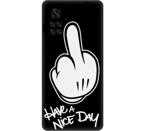 Glossy Have A Nice Day Custom Silicone case Θήκη για Xiaomi Poco X4 Pro 5G black