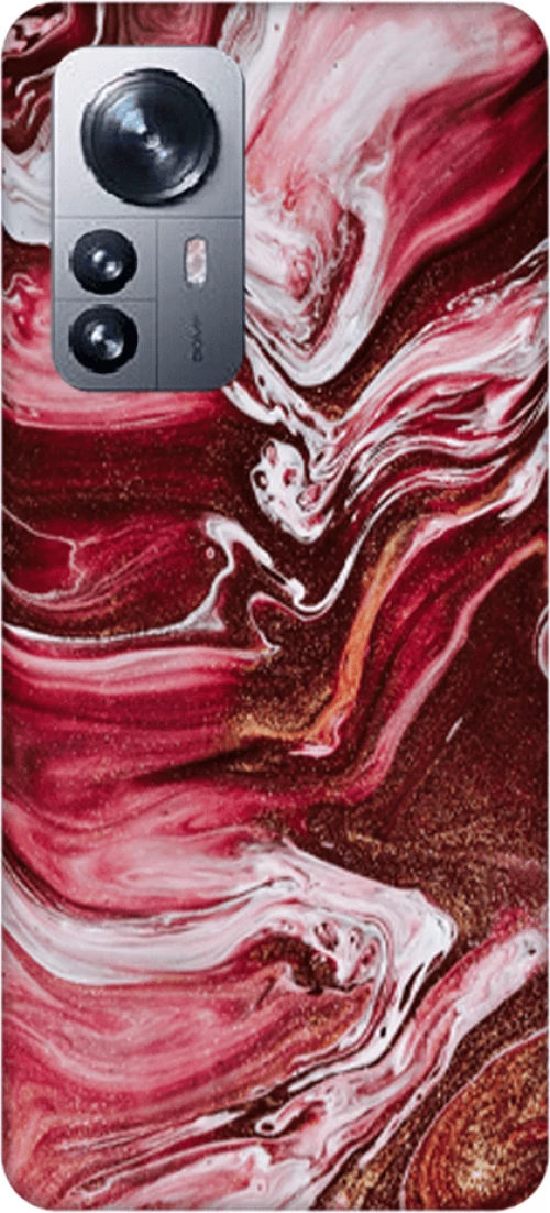 Marble Silicone case Θήκη για Xiaomi 12 5G red