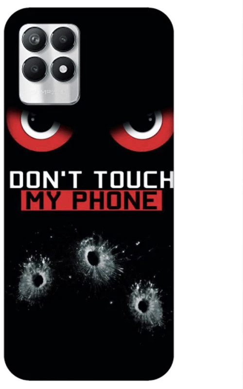 Glossy Don't Touch My Phone Custom Silicone case Θήκη για Realme 8i black