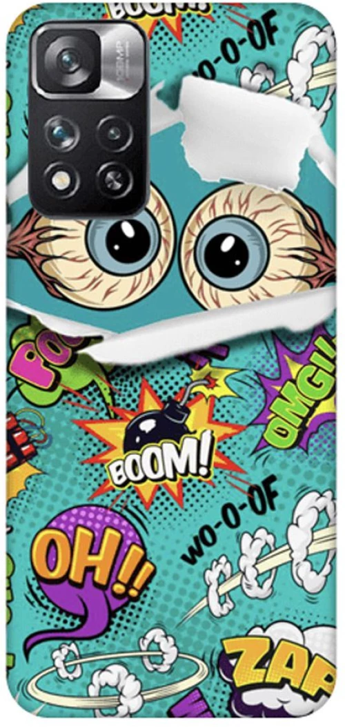Comic Eyes Silicone case Θήκη για Xiaomi Redmi Note 11 Pro+ (Plus) green