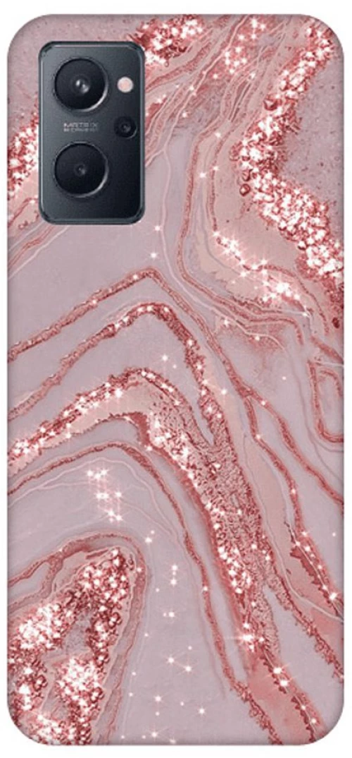 Glossy Marble Custom Silicone case Θήκη για Realme 9i pink