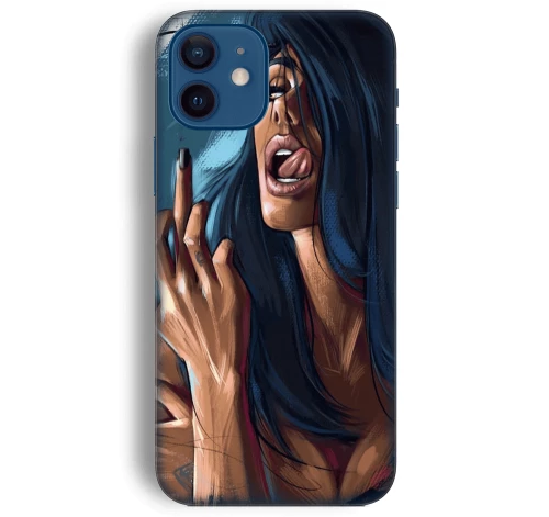 Woman Silicone case Θήκη για iPhone 12 blue