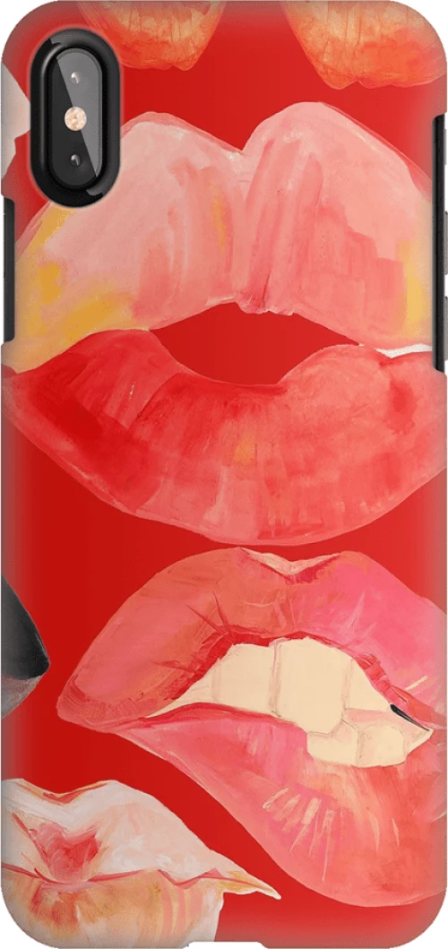 Lips Silicone case Θήκη για IPHONE X / XS red