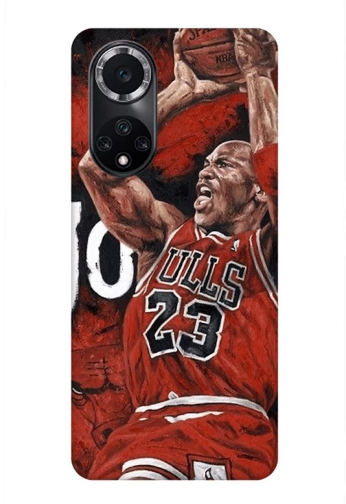 Glossy Jordan Custom Silicone case for Honor 50 / Nova 9 red