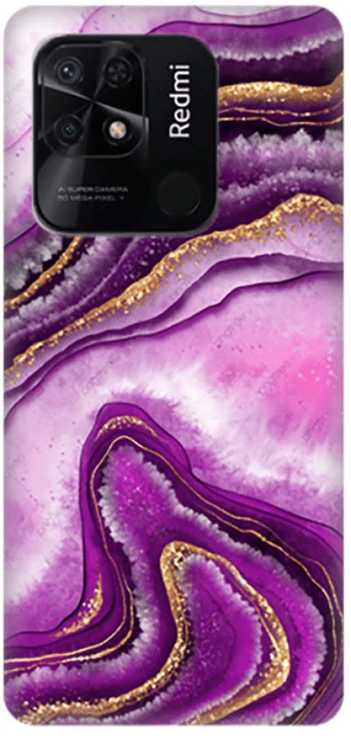 Marble Silicone case Θήκη για Xiaomi Redmi 10c purple