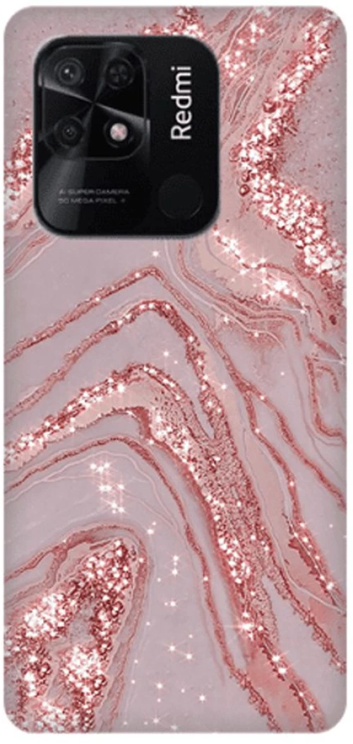 Marble Silicone case Θήκη για Xiaomi Redmi 10c pink
