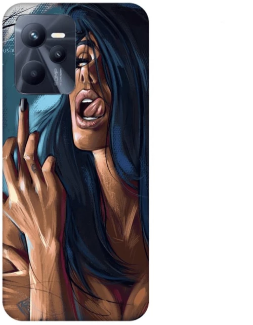 Woman Silicone case Θήκη για Realme C35 blue