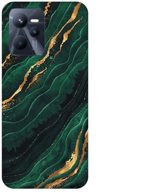 Marble Silicone case Θήκη για Realme C35 green