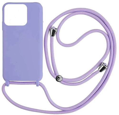 Cord Silicone back cover θηκη με κορδόνι για Xiaomi Redmi 10C violet*