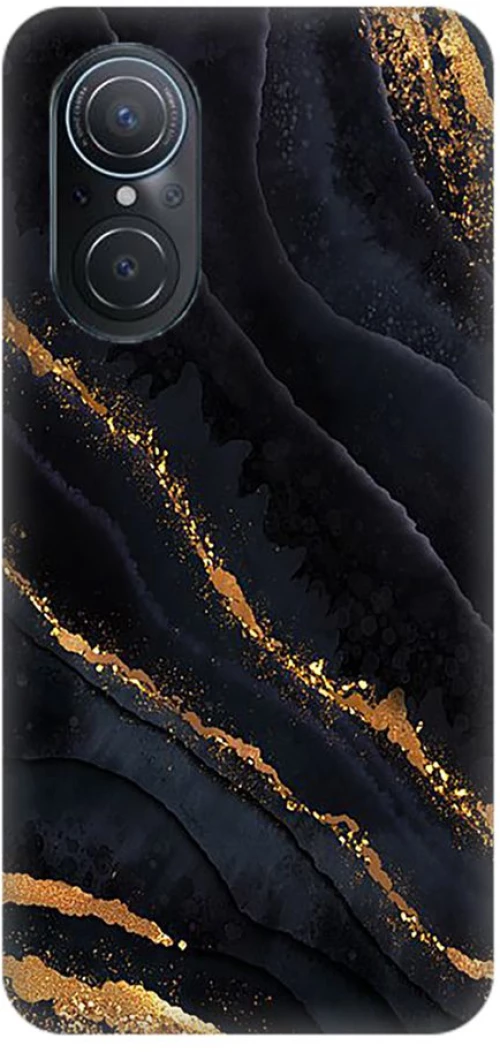 Marble Silicone case Θήκη για Huawei Nova 9 SE black-gold