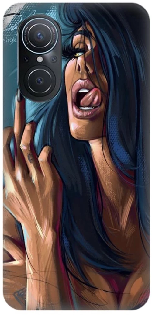 Woman Silicone case Θήκη για Huawei Nova 9 SE blue