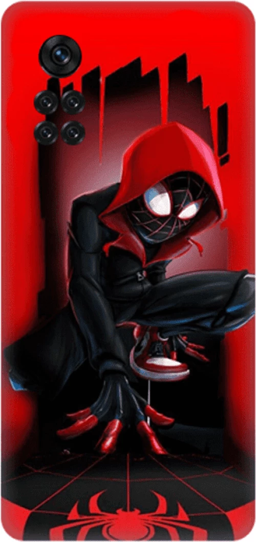 Glossy Miles Morales Spiderman Custom Silicone case Θήκη για Xiaomi Poco m4 Pro 4G red