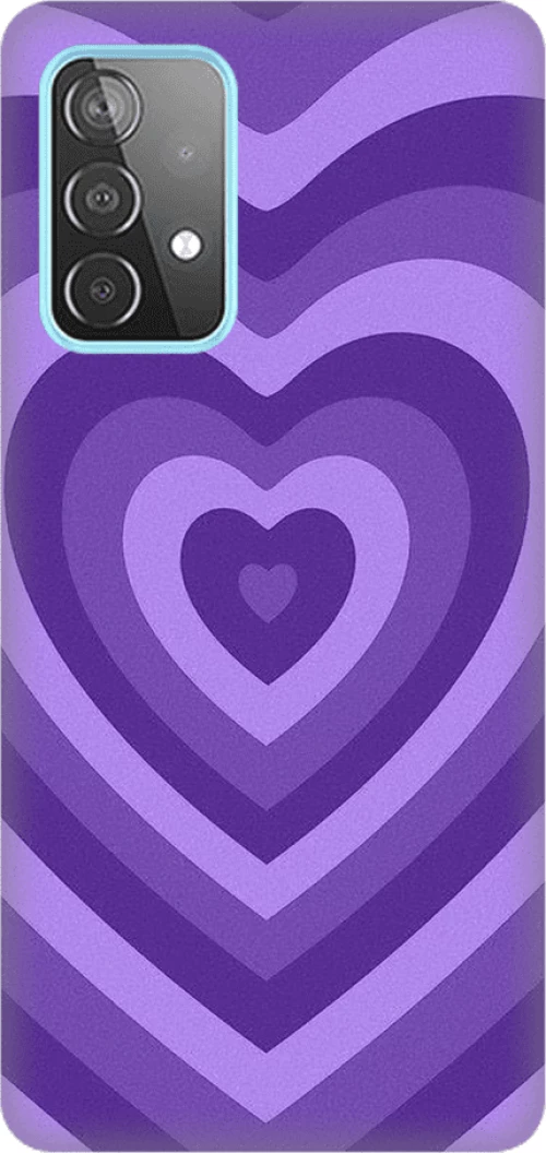 Hearts Silicone case Θήκη για Samsung Galaxy A53 5G Purple