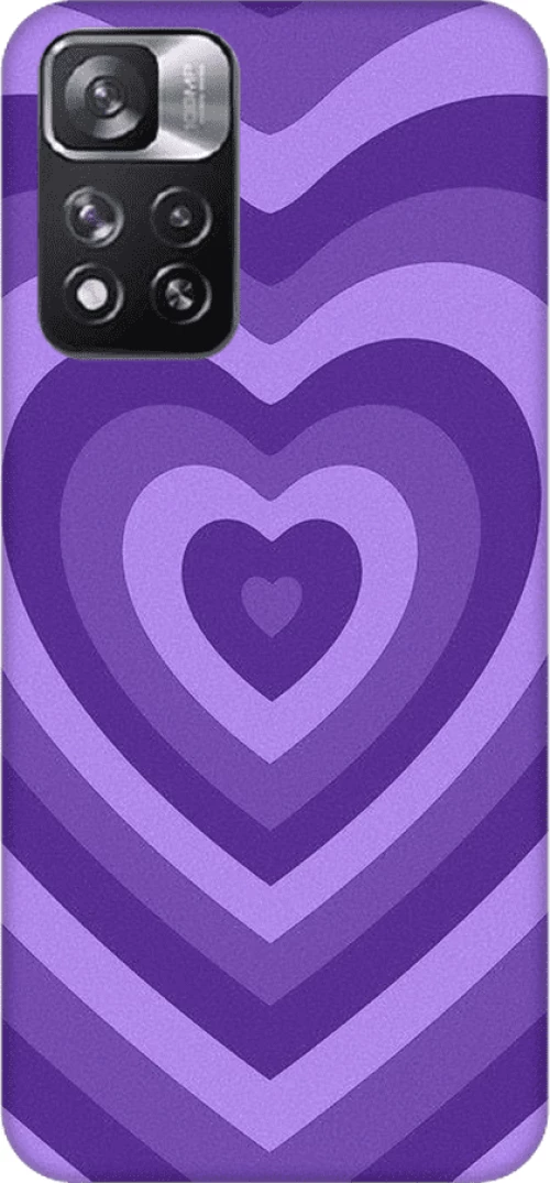 Hearts Silicone case Θήκη για Xiaomi Redmi Note 11 Pro+ (Plus) purple
