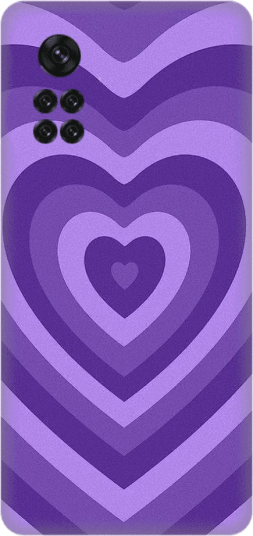 Glossy Hearts Custom Silicone case Θήκη για Xiaomi Poco X4 Pro 5G purple