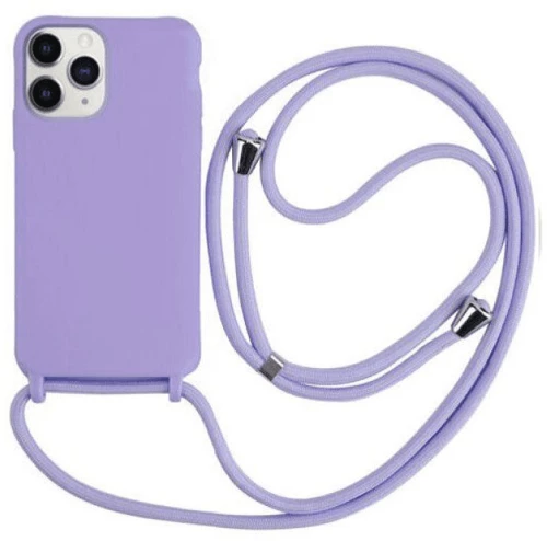 Cord Silicone back cover Case με κορδόνι Θήκη για Iphone 14 Pro Max purple*
