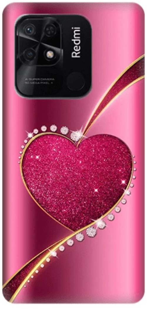 Shining Heart Silicone case Θήκη για Xiaomi Poco C40 pink