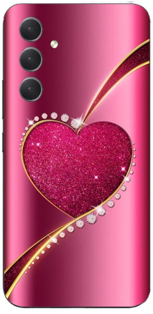 Shining Heart Silicone Case θήκη για Samsung Galaxy A54 5g pink