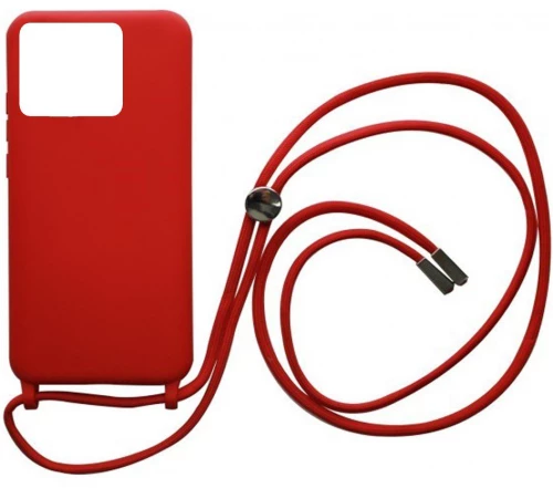 Cord Silicone back cover θηκη με κορδόνι για Xiaomi Redmi 12C red*