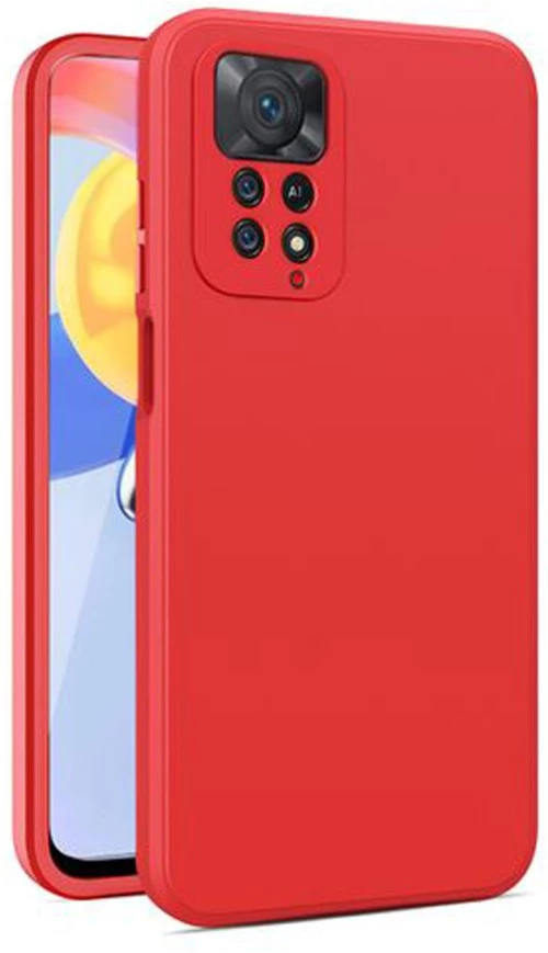 Silicone Case Soft Flexible Rubber Cover Note 12 Pro 4G red*