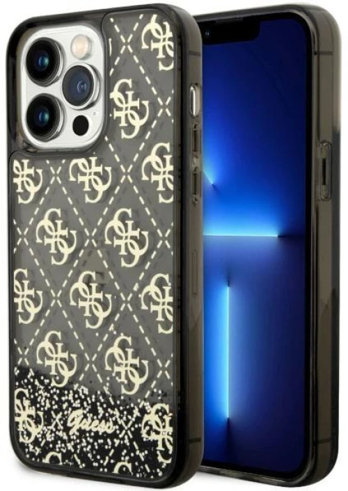 Guess Θήκη για iPhone 14 Pro Max 6,7 "black hardcase Liquid Glitter 4G Transculent