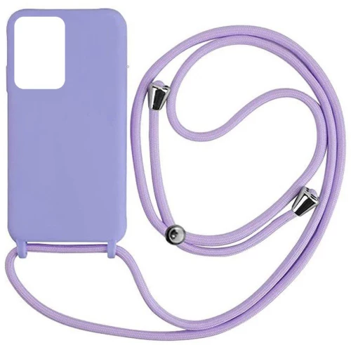 Cord Silicone back cover θηκη με κορδόνι για Xiaomi Redmi Note 12 4G purrple