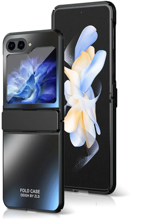 FW Luxury Frosten Plating Shockproof Hard PC Cover θηκη για Samsung Flip 5 black