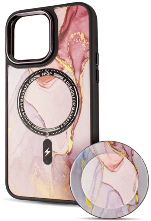 BOTER Case MagSafe + MagPopsocket Θηκη για iPhone 15 Pro Max Marble