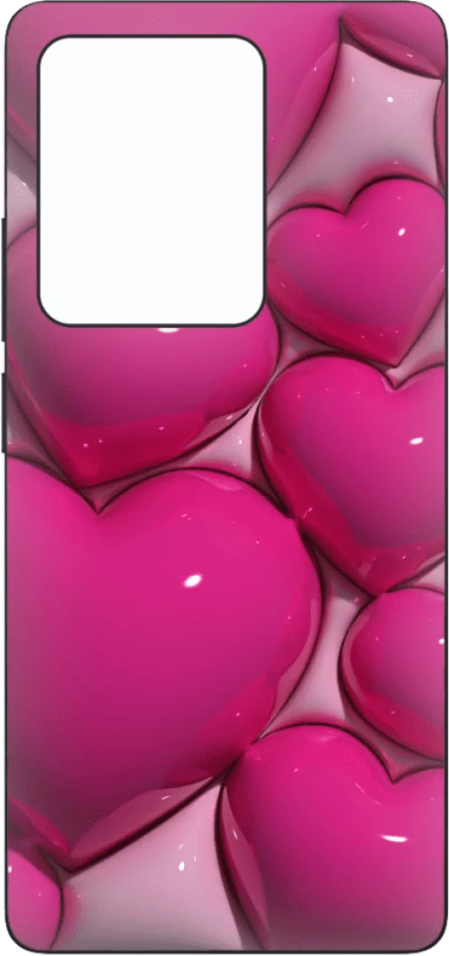 Pink Hearts Silicone Case θήκη για Xiaomi Redmi Note 13 Pro 4G/POCO M6 PRO 4G