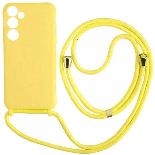 Cord Silicone back cover θηκη με κορδόνι για Samsung Galaxy A15 yellow