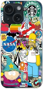 Brands Stickers Θήκη για iPhone 15
