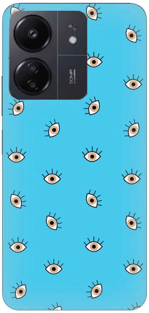 Eyes in Blue Silicone Case θήκη για Xiaomi Redmi 13C 5G