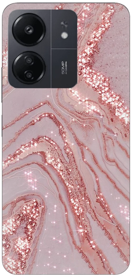 Marble Pink Silicone Case θήκη για Xiaomi Redmi 13C 5G